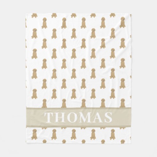 Persoonlijke Doodle (Rode Abrikoos Gouden) Fleece Deken (Voorkant)