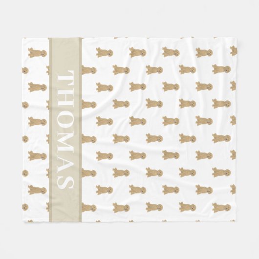 Persoonlijke Doodle (Rode Abrikoos Gouden) Fleece Deken (Voorkant (Horizontaal))