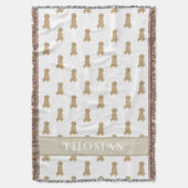 Persoonlijke Doodle (Rode Abrikozen Goudkleurig) Deken (Voorkant Verticaal)