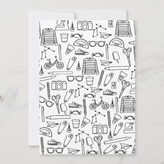 Persoonlijke Doodle-tekeningen Notitiekaarten (Achterkant)