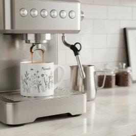 Persoonlijke Doodle Wilde Planten Espresso Mok