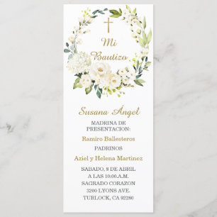 Persoonlijke Doop Gebedskaart in het Spaans Menu