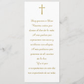 Persoonlijke Doop Gebedskaart in het Spaans Menu (Achterkant)