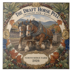 Persoonlijke Draft Horse Pull Fryeburg Fair Maine Tegeltje