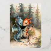 Persoonlijke Dragon Love kaart met koperfolie (Voorkant)