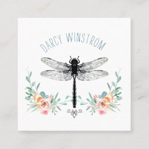 Persoonlijke Dragonfly Floral Calling Card Contactkaartje