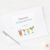 Persoonlijke drankjes voor vrijgezellenfeestje met vierkante sticker (Envelop)