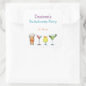 Persoonlijke drankjes voor vrijgezellenfeestje met vierkante sticker (Tas)