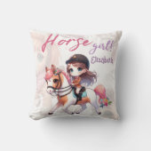 Persoonlijke Dressuur Ruiter Paard Meisje  Kussen (Voorkant)