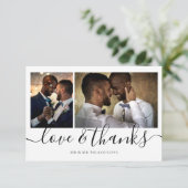 Persoonlijke drie foto-liefhebbers en bedankt kaart (Staand voorkant)
