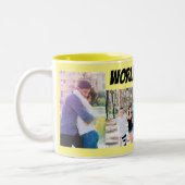 Persoonlijke drie foto-Moederdag Tweekleurige Koffiemok (Links)