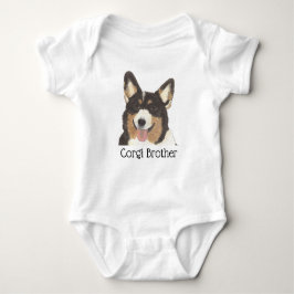 Persoonlijke driekleurige Corgi-hond met zwarte ko Romper