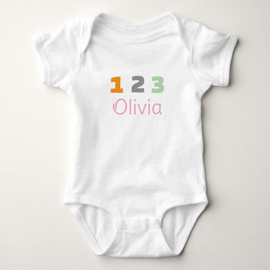 Persoonlijke drieling outfit, op maat 1 2 3 romper (Voorkant)
