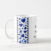 Persoonlijke Drink, blauw glitter hart op het wit Koffiemok (Links)
