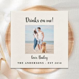 Persoonlijke Drinken op mijn hond Foto Pet Wedding Servet