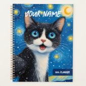 Persoonlijke Droommaan Kat Starnacht Planner (Voorkant)