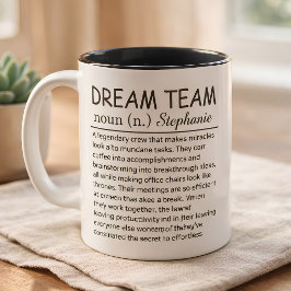 Persoonlijke droomteamdefinitie tweekleurige koffiemok