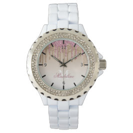 Persoonlijke druipende glitters klok horloge