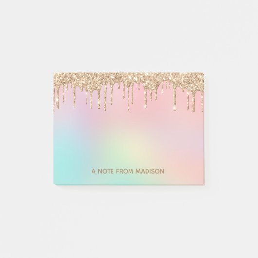 Persoonlijke druipende glitters Post-it Notes (Voorkant)