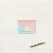 Persoonlijke druipende glitters Post-it Notes (Op bureau)
