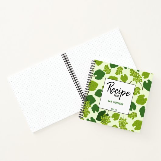 Persoonlijke druiven en bladeren Recipe Blank Cook Notitieboek (Binnen)