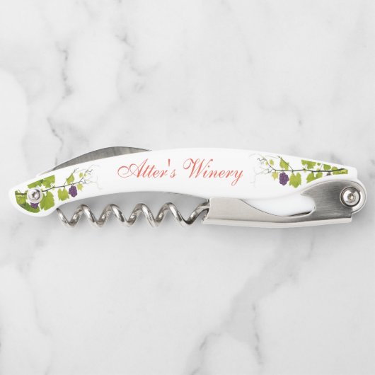 "Persoonlijke" druiven op de wijn Kurkentrekker (Achterkant)