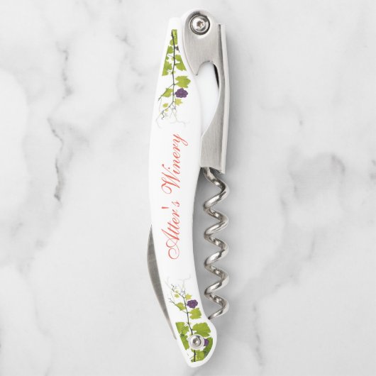 "Persoonlijke" druiven op de wijn Kurkentrekker (Achterkant)