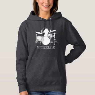 Persoonlijke Drummer Girl Drums Drummer Cadeau Hoodie