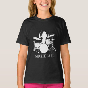 Persoonlijke Drummer Girl Drums Drummer Cadeau T-shirt