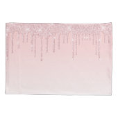 Persoonlijke Druppelende Glitters Roze Teal Vlinde Kussensloop (Achterkant)