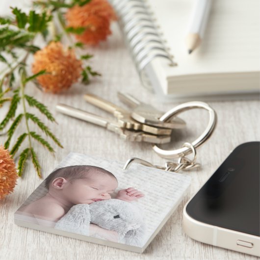 Persoonlijke dubbelzijdige foto-Sleutelhanger van  Sleutelhanger (Voorkant Rechts)