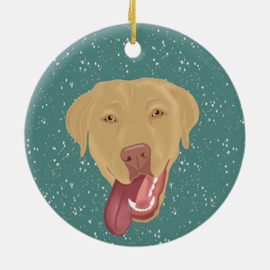 Persoonlijke Dudley Labrador Kerstmis Keramisch Ornament (Achterkant)