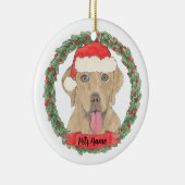 Persoonlijke Dudley Labrador Kerstmis Keramisch Ornament (Rechts)