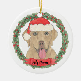 Persoonlijke Dudley Labrador Kerstmis Keramisch Ornament
