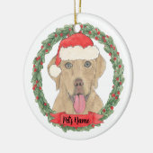 Persoonlijke Dudley Labrador Kerstmis Keramisch Ornament (Links)