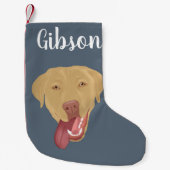 Persoonlijke Dudley Labrador Kerstmis Kleine Kerstsok (Voorkant)