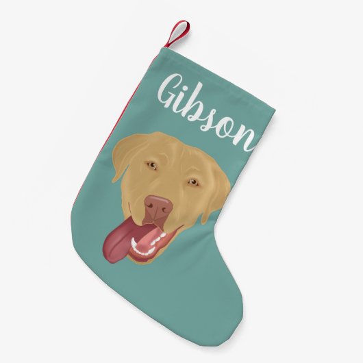 Persoonlijke Dudley Labrador Kerstmis Kleine Kerstsok (Voorkant (Hangend))