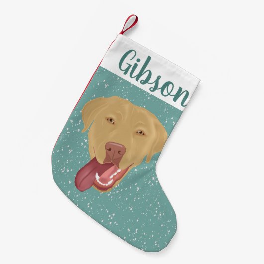Persoonlijke Dudley Labrador Kerstmis Kleine Kerstsok (Voorkant (Hangend))