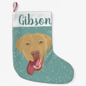 Persoonlijke Dudley Labrador Kerstmis Kleine Kerstsok (Voorkant)