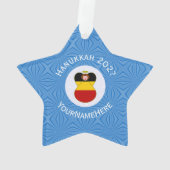 Persoonlijke Duitse Engel Hanukkah Vlag Ornament (achterkant)