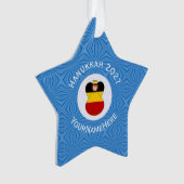 Persoonlijke Duitse Engel Hanukkah Vlag Ornament (voorkant)