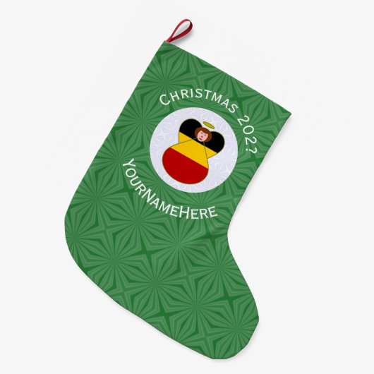 Persoonlijke Duitse engel kerst vlag Grote Kerstsok (Voorkant (Hangend))