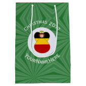 Persoonlijke Duitse engel kerst vlag Medium Cadeauzakje (Achterkant)