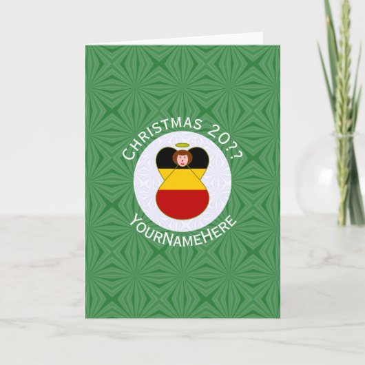 Persoonlijke Duitse engel Kerstmis vlag Kaart (Voorkant)