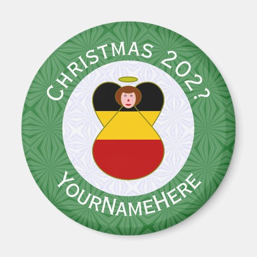 Persoonlijke Duitse engel Kerstmis vlag Magneet (Voorkant)