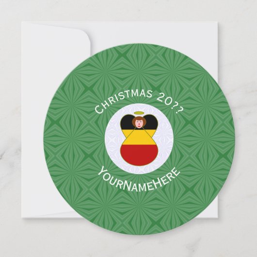 Persoonlijke Duitse engel vlag Kerstmis Kaart (Voorkant)