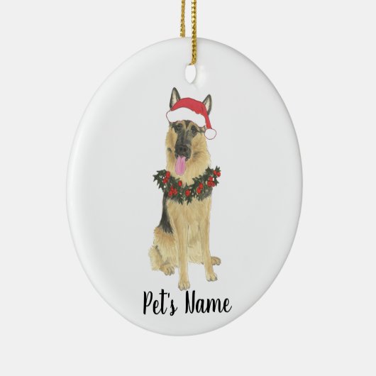 Persoonlijke Duitse herder Keramisch Ornament (Rechts)