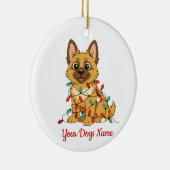 Persoonlijke Duitse Herder Kerst Ornament (Rechts)
