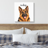 Persoonlijke Duitse Herdershond Canvasprint Canvas Afdruk (Insitu (Slaapkamer))