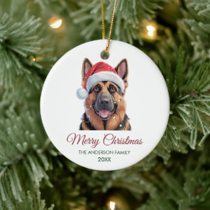 Persoonlijke Duitse Herdershond Kerst Keramisch Ornament